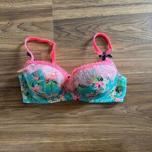 Victoria's Secret Pink Tropical Lace Balconette Bra
